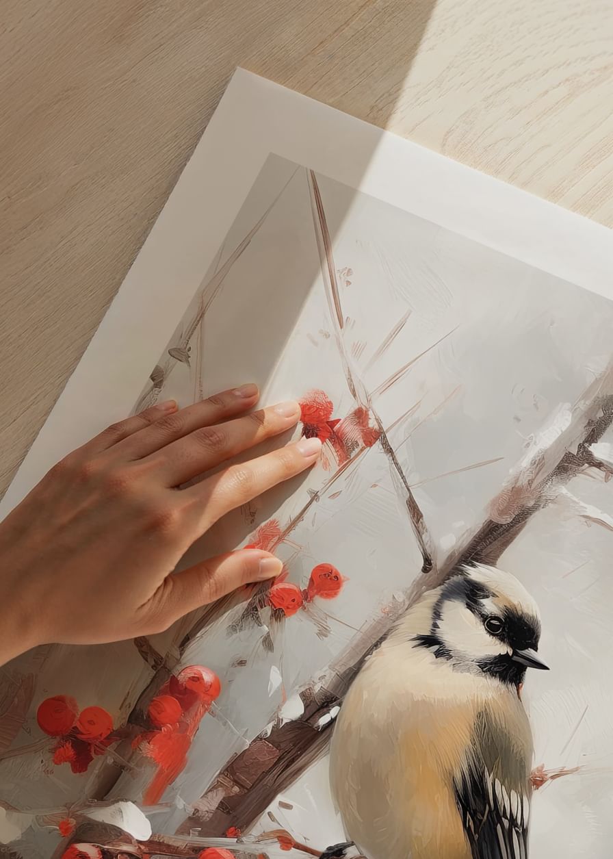Bird And Red Berries-12