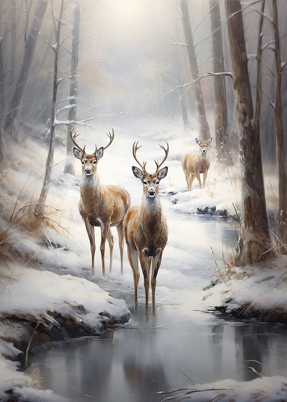 Roe Deer In Winter No1-12