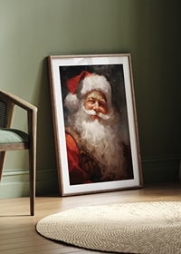 Portrait à l'aquarelle du Père Noël avec un chapeau rouge et une barbe blanche-8