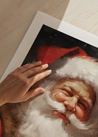Portrait à l'aquarelle du Père Noël avec un chapeau rouge et une barbe blanche-9