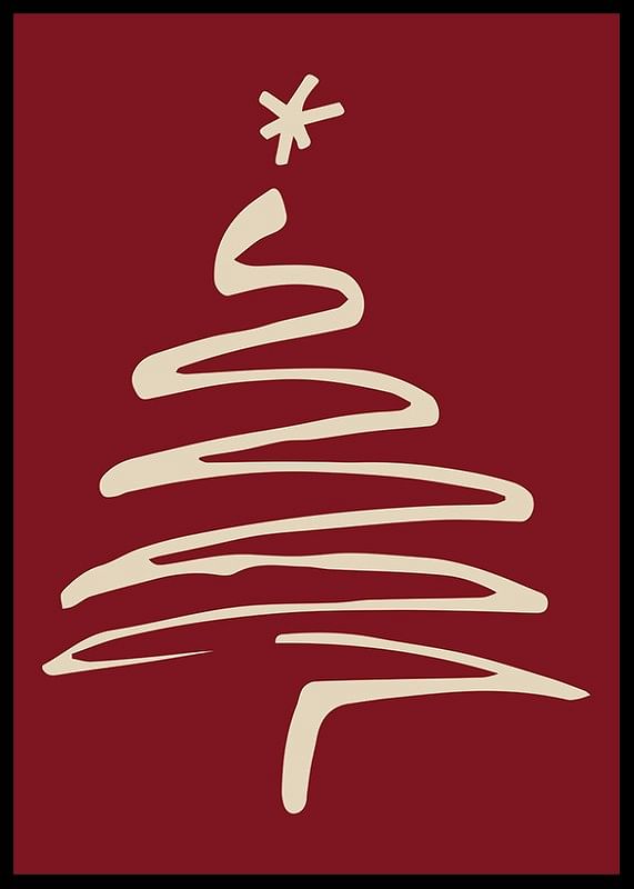 Christmas Tree Line Art R&W-12