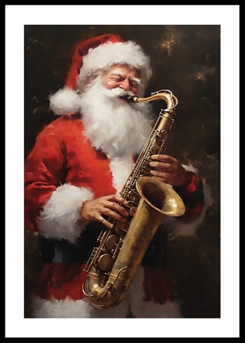 Poster Santa On The Saxophone