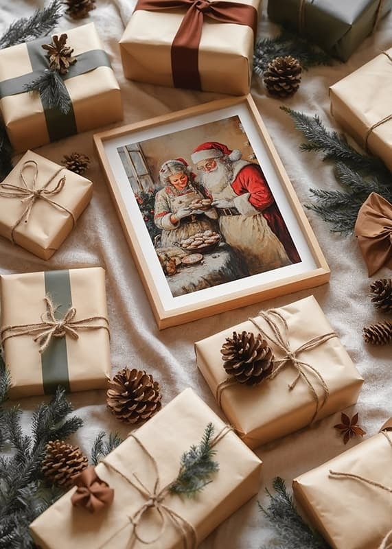 Plakāts Santa And Mrs Claus Baking crossfade