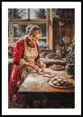 Poster Mrs Claus Christmas Kitchen