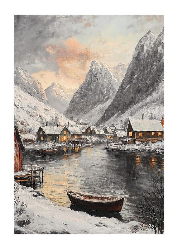 Plagát Winter By The Fjord