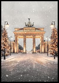 Plakat med et maleri af en oplyst Brandenburger Tor-2