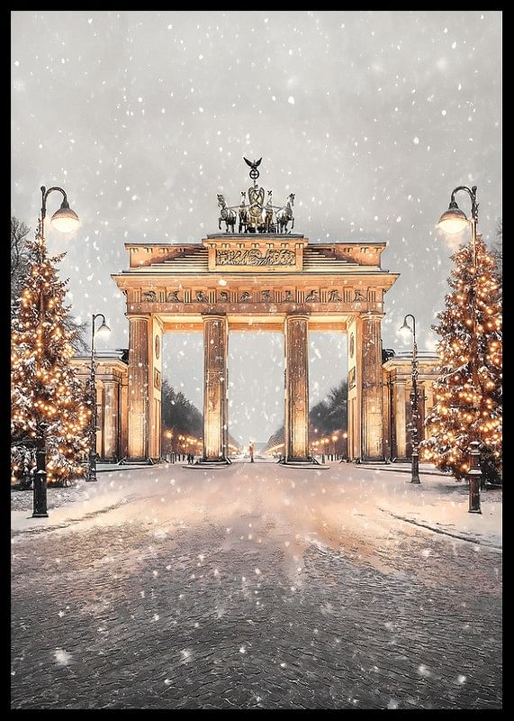 Plakat med et maleri af en oplyst Brandenburger Tor-12