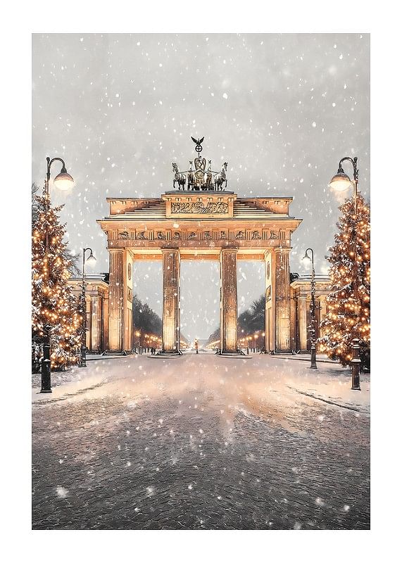 Plagát Brandenburger Tor Winter Magic