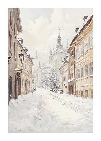 Poster European Winter Lane
