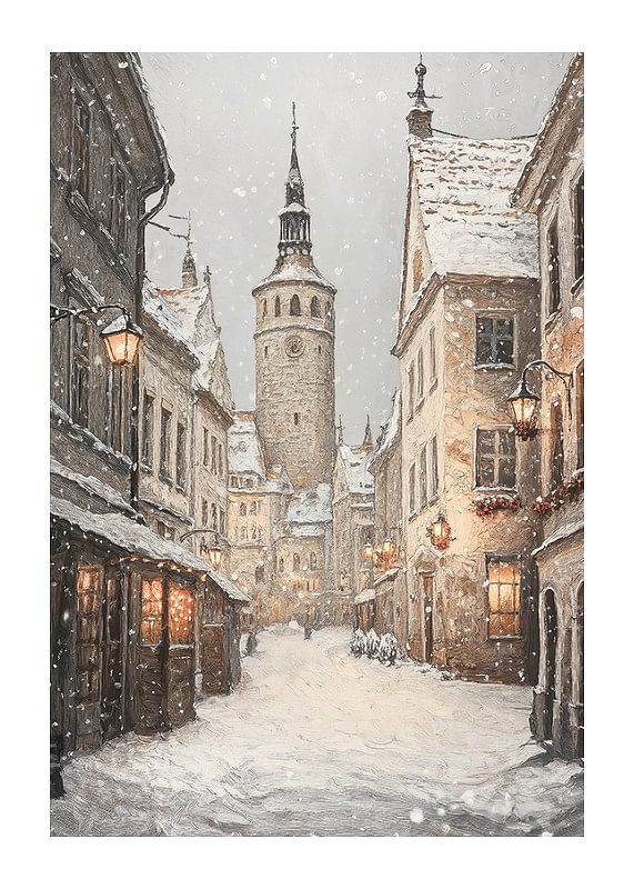 Plagát Historic Winter Lane