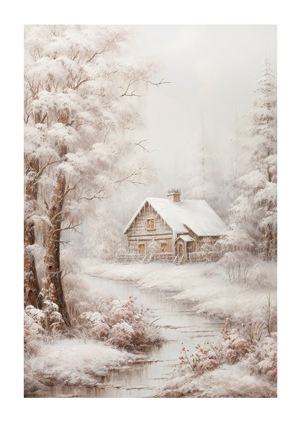 Plakāts Creekside Winter Cottage