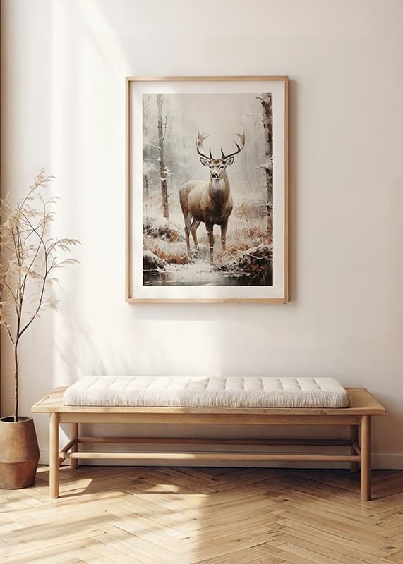 Plakāts Majestic Winter Stag crossfade