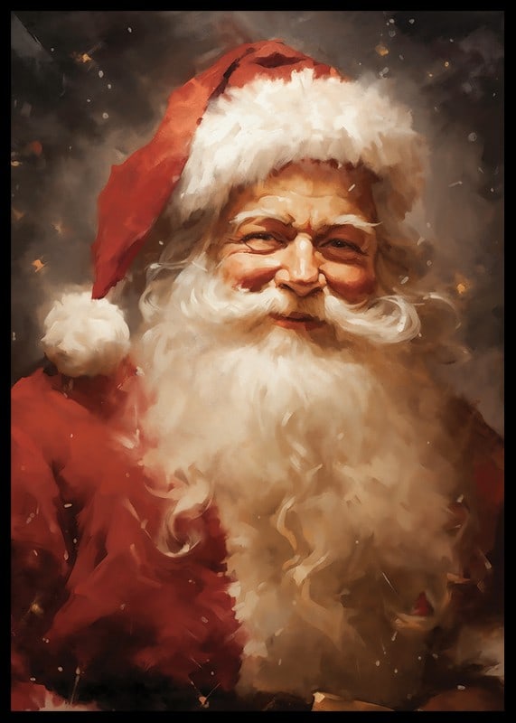 Portrait of Santa Claus with white beard and red hat-12
