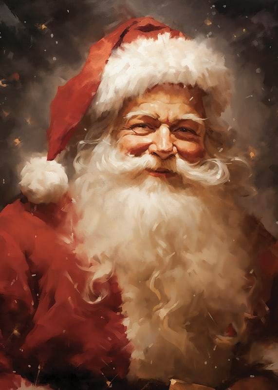 Portrait of Santa Claus with white beard and red hat-12