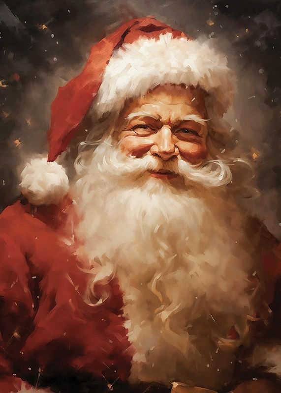 Plagát s maľbou Santa Clausa v teplom svetle-12