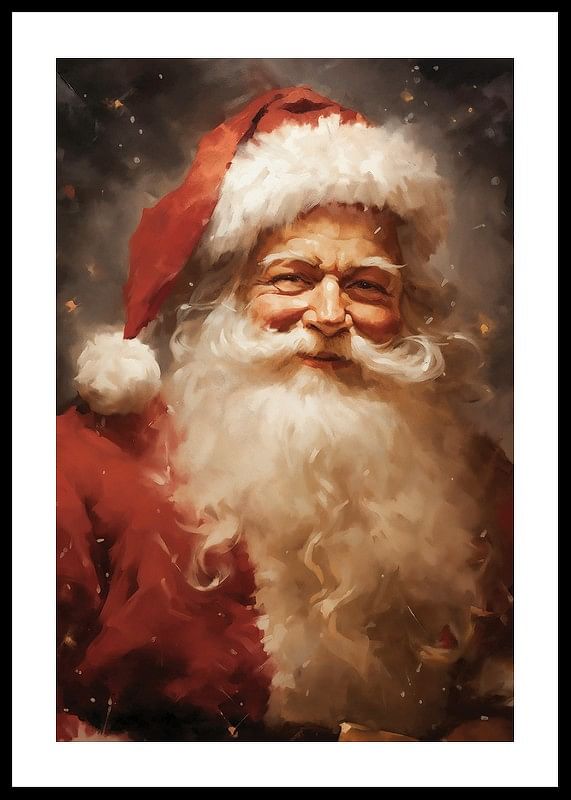 Plagát s maľbou Santa Clausa v teplom svetle-12