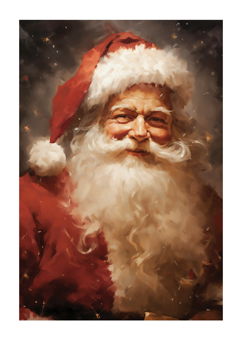 Portrait of Santa Claus with white beard and red hat-12