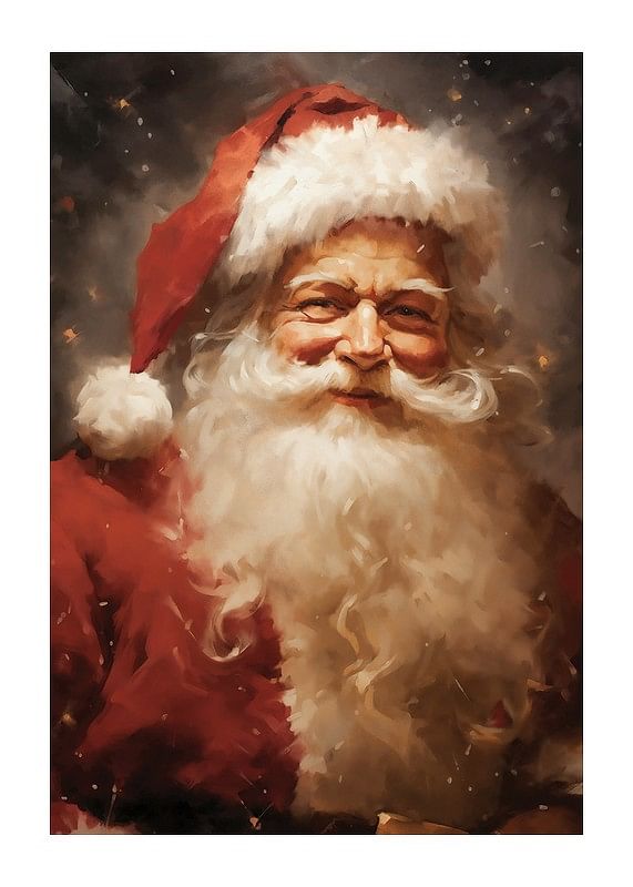 Plagát s maľbou Santa Clausa v teplom svetle-12