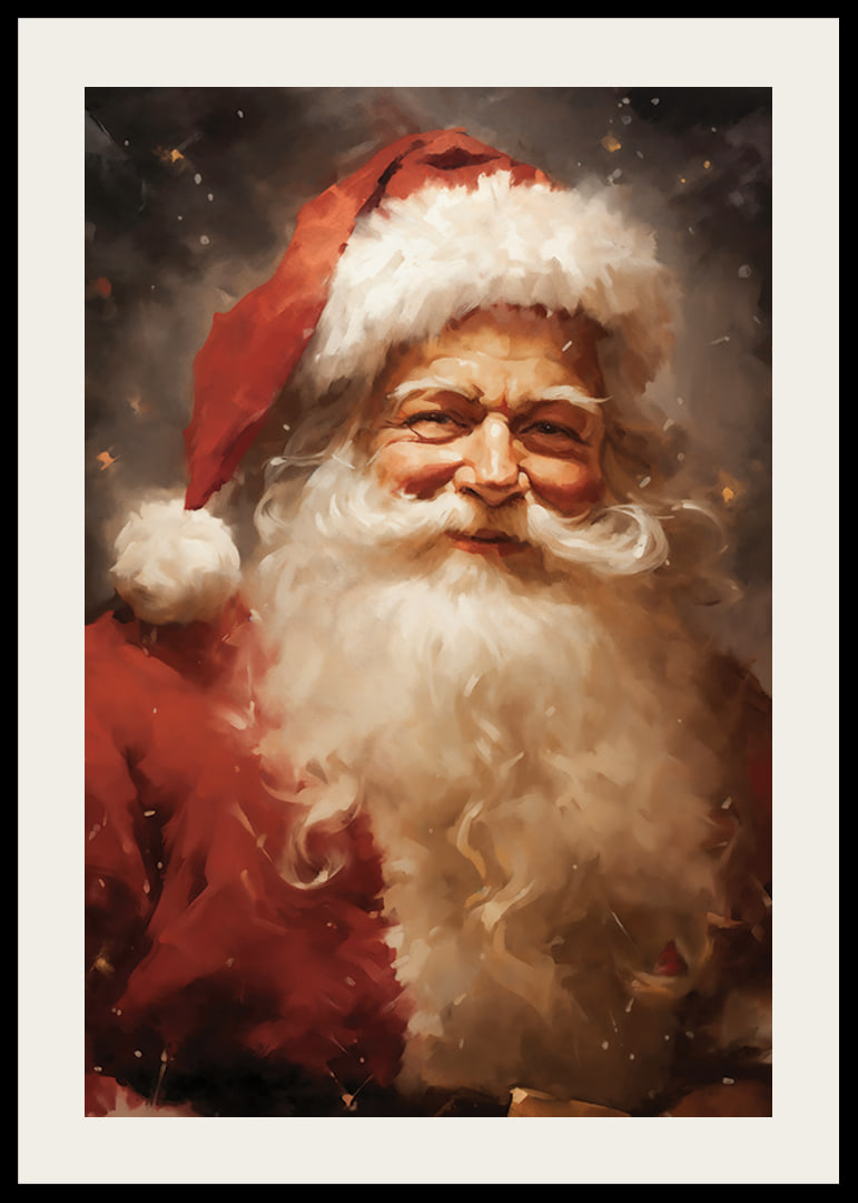 Portrait of Santa Claus with white beard and red hat-12