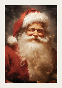Portrait of Santa Claus with white beard and red hat-3