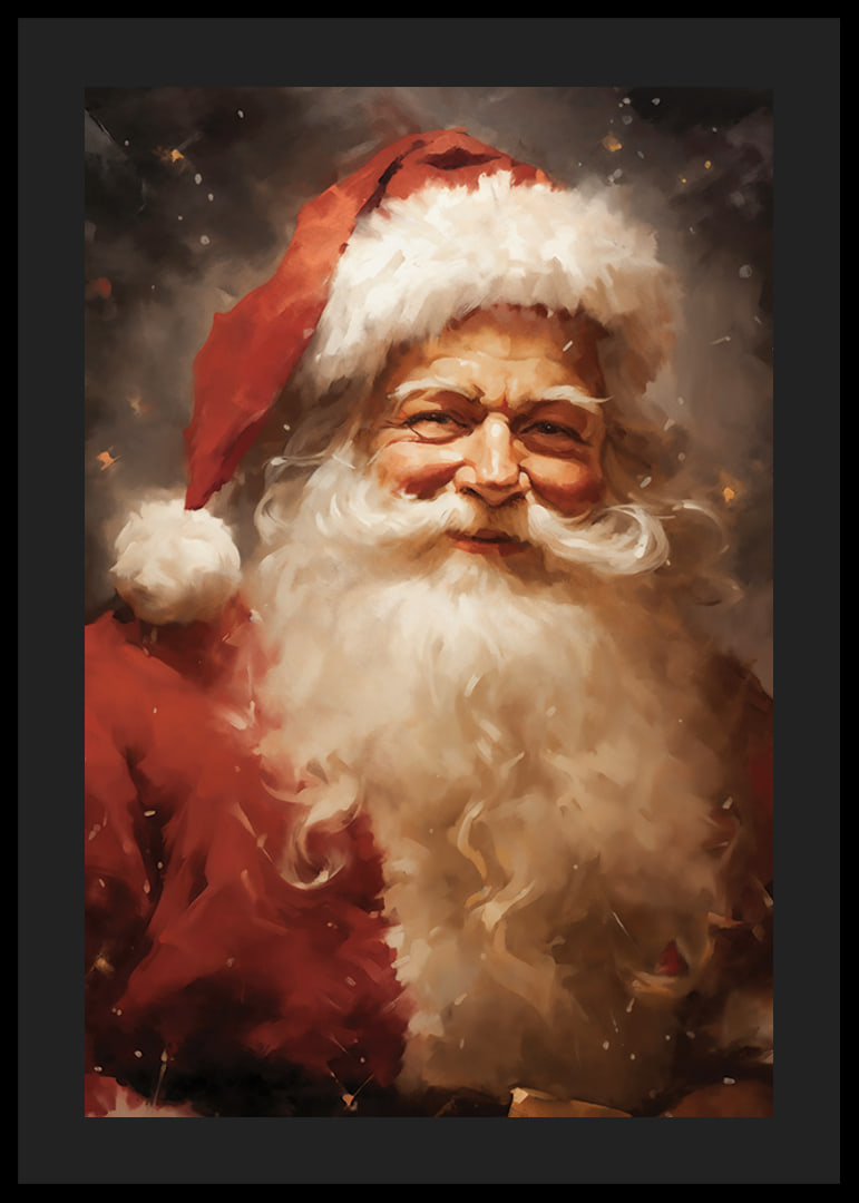 Portrait of Santa Claus with white beard and red hat-12