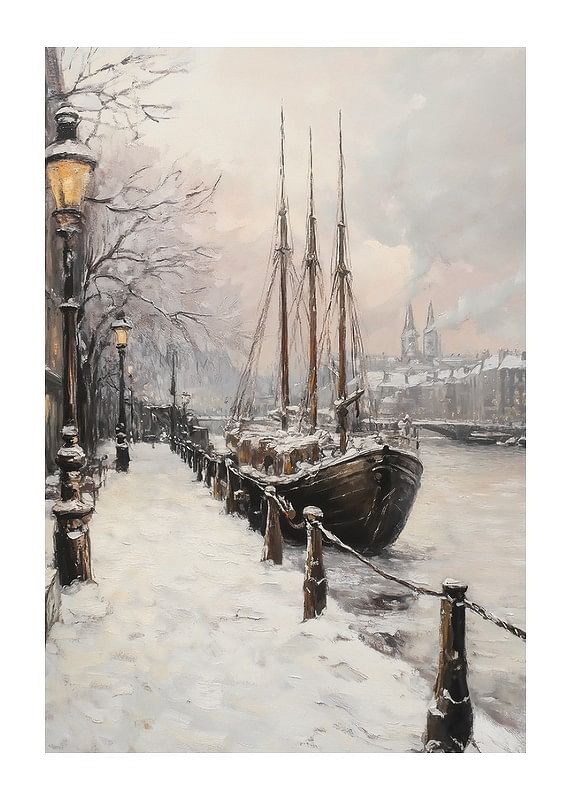 Plagát Winter Harbor Mooring