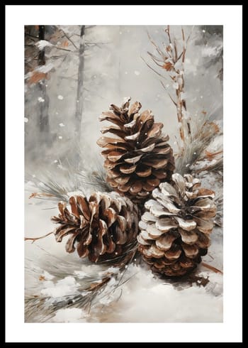 Poster Pinecone Bliss In Snow