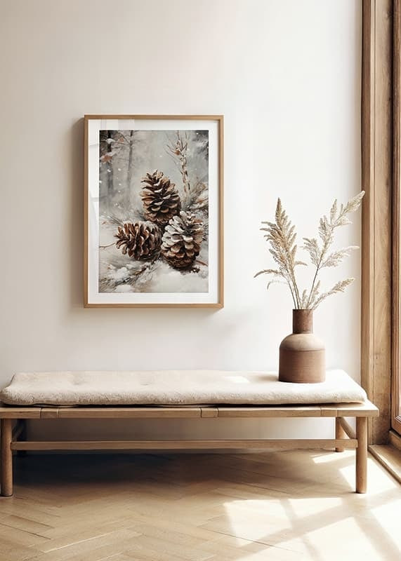 Plakāts Pinecone Bliss In Snow crossfade