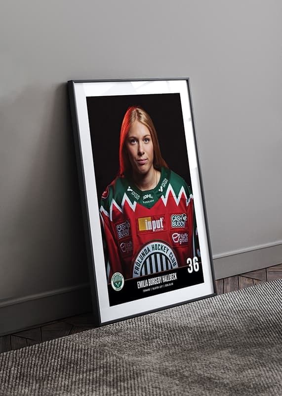 Poster Emilia Bergeby Hallbeck #36 Frölunda HC 2023/2024 crossfade