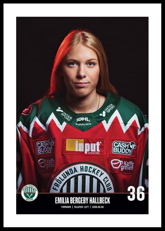 Poster Emilia Bergeby Hallbeck #36 Frölunda HC 2023/2024