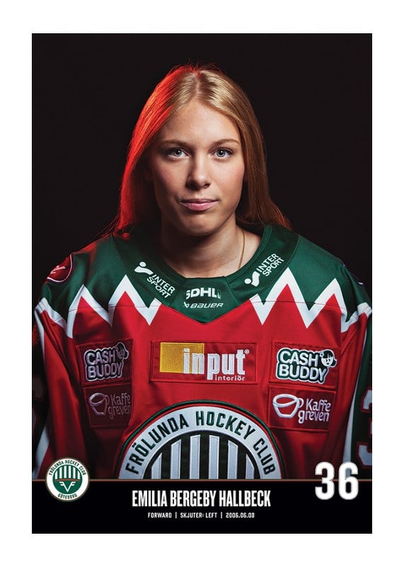 Poster Emilia Bergeby Hallbeck #36 Frölunda HC 2023/2024