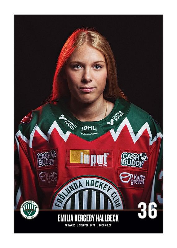 Poster Emilia Bergeby Hallbeck #36 Frölunda HC 2023/2024