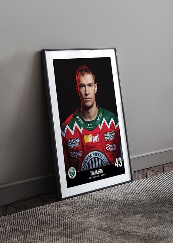 Poster Tom Nilsson #43 Frölunda HC 2023/2024 crossfade