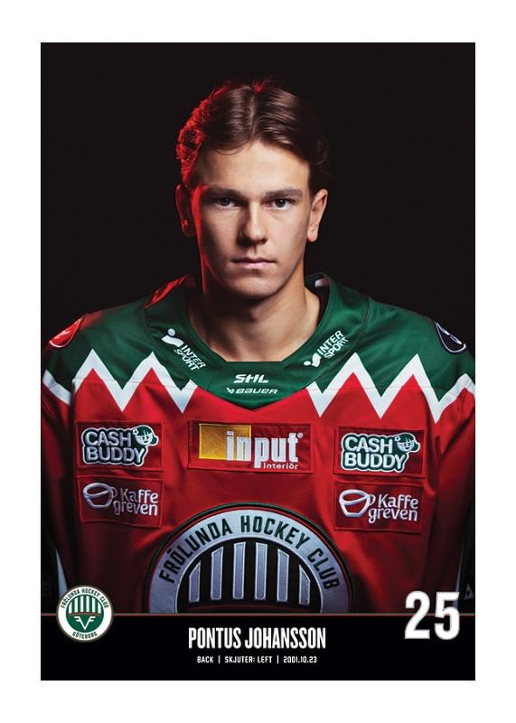Poster Pontus Johansson #25 Frölunda HC 2023/2024