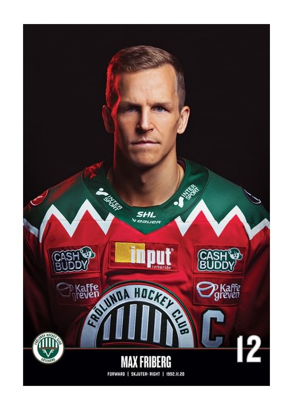Poster Max Friberg #12 Frölunda HC 2023/2024