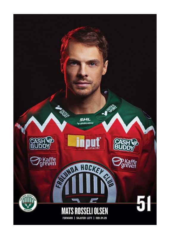 Poster Mats Rosseli Olsen #51 Frölunda HC 2023/2024