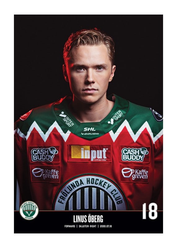 Poster Linus Öberg #18 Frölunda HC 2023/2024
