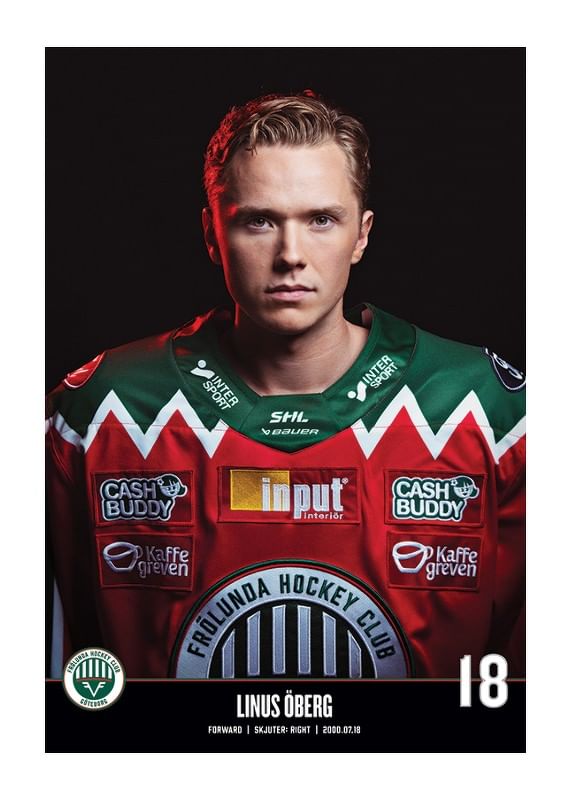 Poster Linus Öberg #18 Frölunda HC 2023/2024
