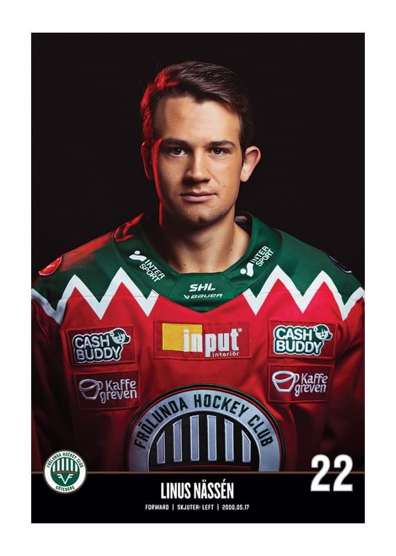Poster Linus Nässén #22 Frölunda HC 2023/2024