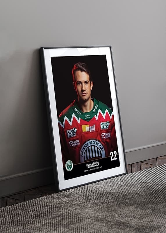 Poster Linus Nässén #22 Frölunda HC 2023/2024 crossfade