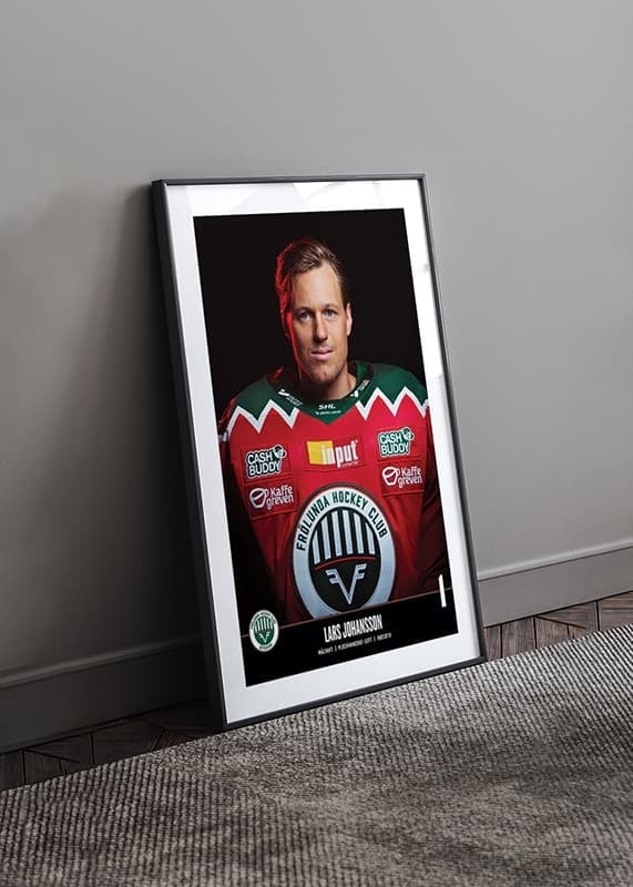 Poster Lars Johansson #1 Frölunda HC 2023/2024 crossfade