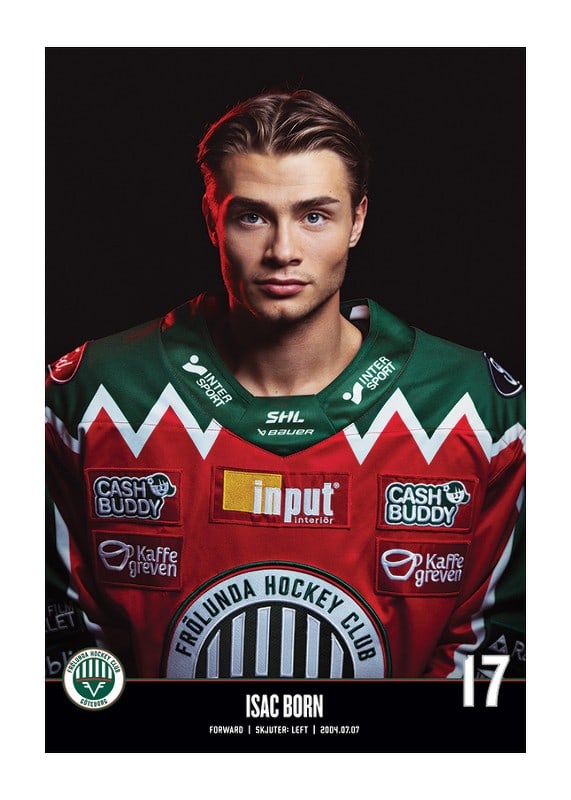 Poster Isac Born #17 Frölunda HC 2023/2024