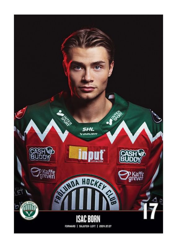 Poster Isac Born #17 Frölunda HC 2023/2024