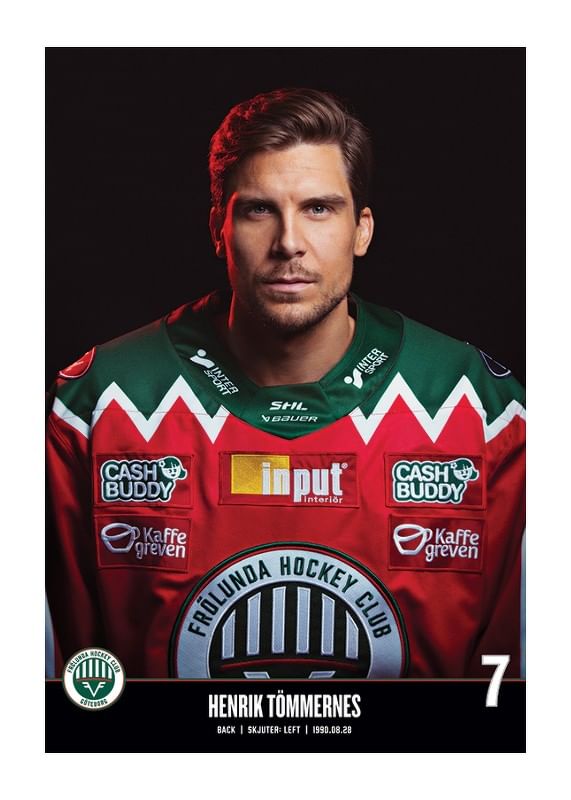 Poster Henrik Tömmernes #7 Frölunda HC 2023/2024