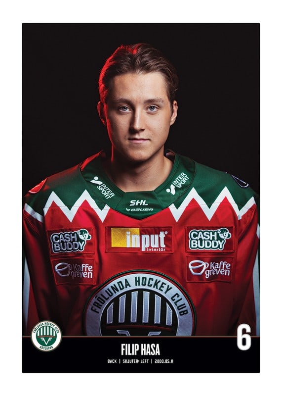 Poster Filip Hasa #6 Frölunda HC 2023/2024