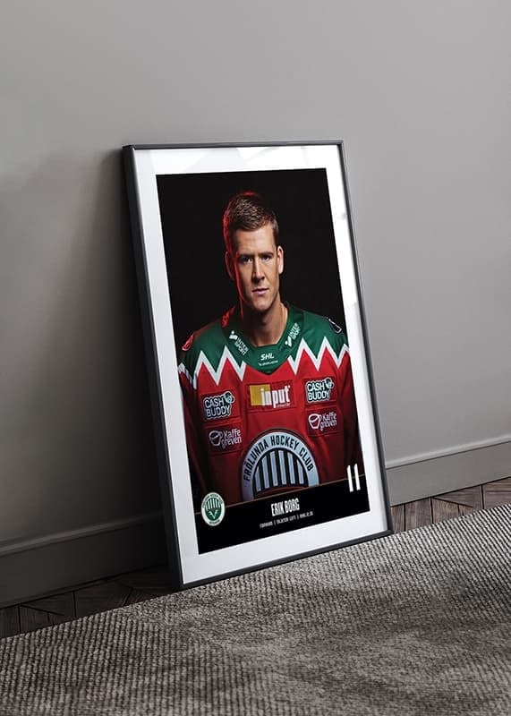 Poster Erik Borg #11 Frölunda HC 2023/2024 crossfade