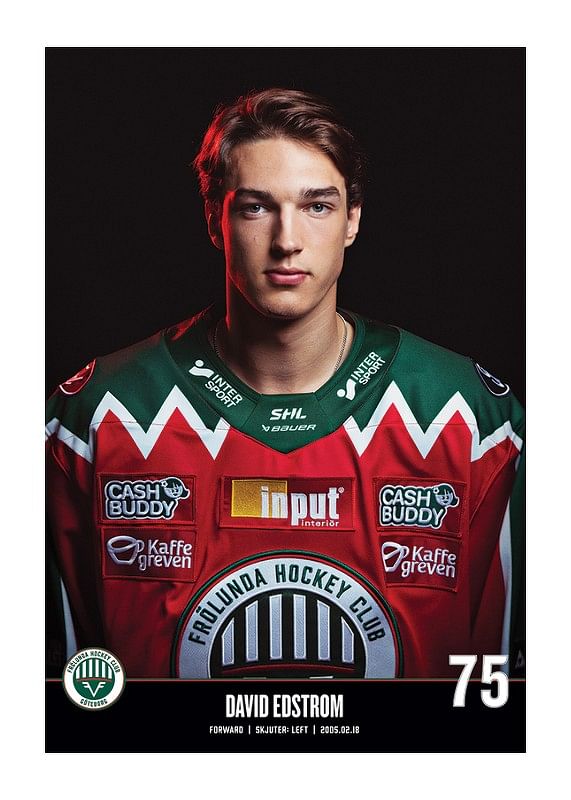 Poster David Edstrom #75 Frölunda HC 2023/2024