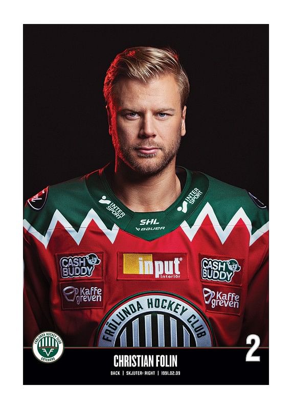 Poster Christian Folin #2 Frölunda HC 2023/2024