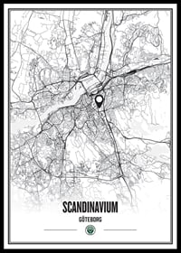 Frölunda HC Scandinavium Göteborg Karta B&W-0