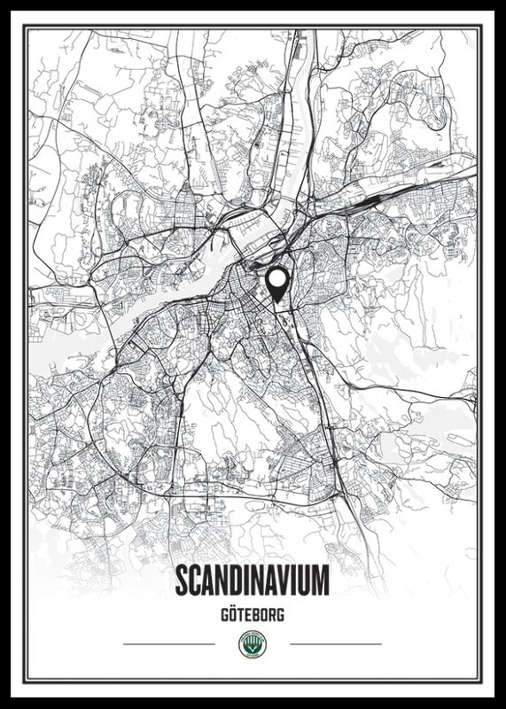 Frölunda HC Scandinavium Göteborg Karta B&W-12